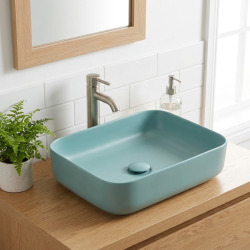 Infinitio Vasque à poser 50x39 cm, sans trop-plein, Vert mat (SATINF5039LGEM)