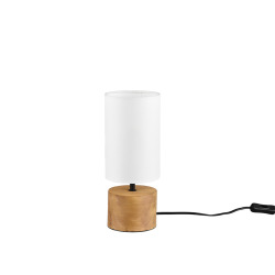 Lampe à poser 12 x 30 x 12 cm - bois naturel et blanc - Reality Woody