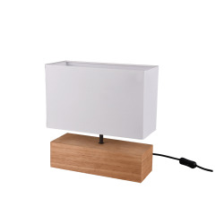Lampe à poser 30 x 30,5 x 12 cm - bois naturel et blanc - Reality Woody