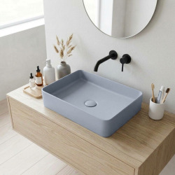 Infinitio Vasque à poser 50 x 40 x 11 cm, sans trop-plein, Bleu foncé (SSATINF5040DBLM)