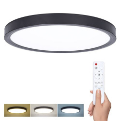 Plafonnier LED Ø 30 x 3 cm - noir - Estela - Solight (WO8018)