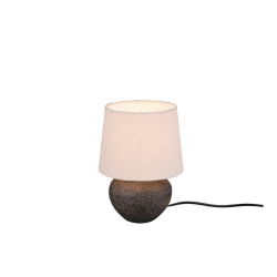 Lampe à poser 18 x 25 x 18 cm - marron et beige - Reality Lou