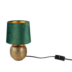 Lampe à poser 16 x 26 x 16 cm - doré et vert - Reality Sophia