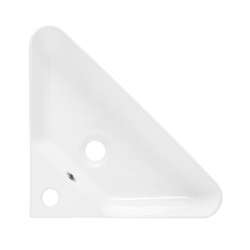Lavabo d'angle 56 x 34 cm - blanc brillant - 1 trou de robinetterie - avec trop-plein - SAT Mood