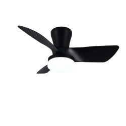 Ventilateur de plafond LED Ø 76 x 26 cm - noir - Randers - Reality
