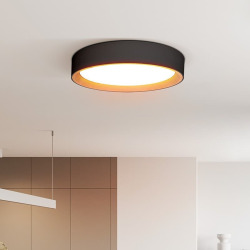Plafonnier LED noir 48 W dimmable avec télécommande – 3360 lm, Ø 39 cm, blanc chaud à blanc froid (WO8016)