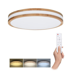 Plafonnier LED Ø 49,5 x 9 cm - chêne massif naturel - Woody - Solight (WO8008)