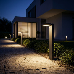 Borne LED solaire 15 x 60 x 19,5 cm - anthracite - Reality Posadas