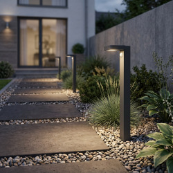 Borne LED solaire 18 x 60 x 14 cm - anthracite - Reality Esquel