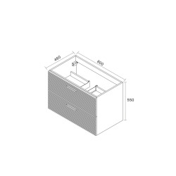 Set complet 80 cm : vasque blanc mat + meuble certifié FSC gris foncé (CERAMIA-4DG80-V)