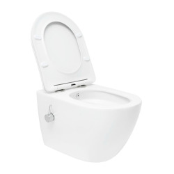 Pack WC bâti-support Geberit Duofix 112 cm + WC japonais suspendu sans bride avec abattant + plaque (GEBSTFUWR01-FR)