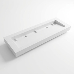 140x46 SOLID BASIN WITH HIDDEN SIPHON WHITE