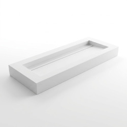 140x46 SOLID BASIN WITH HIDDEN SIPHON WHITE