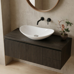 Vasque à poser Infinitio 61,5 x 36 x15,5 cm sans trop-plein, blanc (SATINF61536)
