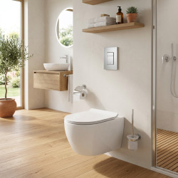 Pack WC suspendu complet, bâti-support GROHE Rapid SL autoportant, cuvette PixeL Vortex, abattant SoftClose, plaque chrome