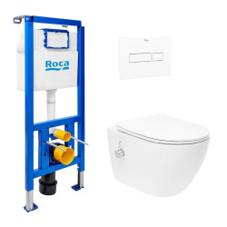 Pack bâti-support Grohe Rapid SL + WC japonais suspendu sans bride SAT avec abattant SoftClose + Plaque (GRRSTFUWR01-FR)