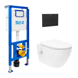 Pack bâti-support Grohe Rapid SL + WC japonais suspendu sans bride SAT avec abattant SoftClose + Plaque (GRRSTFUWR01-FR)