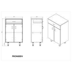 Meuble bas de salle de bains - Keramia - Pro - 50x79x33,3 cm - Blanc