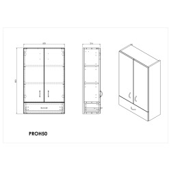 Meuble bas suspendu - Keramia - Pro - 50×80×21,6 cm - blanc brillant - Blanc