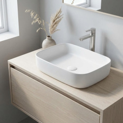 Vasque à poser Infinitio 50 x 39 x 13 cm sans trop-plein, blanc (SATINF5039M)