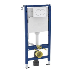 Geberit Delta Pack bâti-support Duofix 112cm + Plaque de commande blanche Delta01 + Fixations murales (111.154.11.2)
