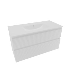 Ensemble meuble avec vasque Naturel Savona 2 tiroirs - 98x53x44,8 - Blanc