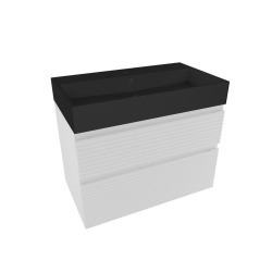Ensemble meuble avec vasque - Naturel Savona - 2 tiroirs 78x53x44,8 - Blanc
