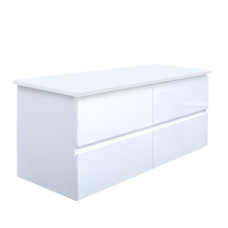 Meuble avec plan de travail - SAT - B-Way - 119x50x45 cm - Blanc