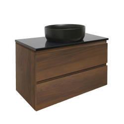Meuble de salle de bains SAT - B-Way - avec plateau de recouvrement granit 79x50x45 - noyer