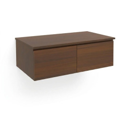 Meuble de salle de bains suspendu - SAT - B-Way - 119x30x45 avec plan de recouvrement - noyer