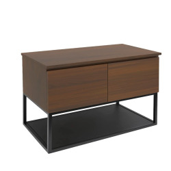 Meuble de salle de bains suspendu avec cadre et plan - SAT - B-Way - 119x30x45 avec tiroirs pleine extension et fermeture amorti