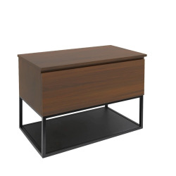 Meuble de salle de bains avec plan de recouvrement et cadre - SAT - B-Way - 59x57x45 - noyer mat - noyer