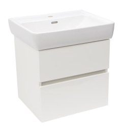 Ensemble meuble avec vasque - Naturel - Project - 52,5 x 51 x 45,3 - Blanc