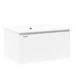 Ensemble meuble avec vasque suspendu - Naturel - Ancona - 100x45x46 - Blanc