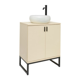 Ensemble meuble avec vasque - Ceramia - Easy - 60x73x36 cm avec vasque ronde 36 cm - jasmin