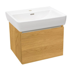 Meuble de salle de bains suspendu Naturel Project - avec vasque Laufen Pro - 52,5x40x45,3 - Chêne miel