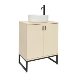 Meuble de salle de bains sur pied Ceramia Easy - avec vasque à poser SAT Mood - 60x73x36 cm - jasmin
