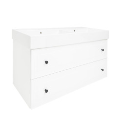 Ensemble meuble avec vasque - Naturel - Forli - 120x53x46 - Blanc