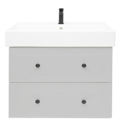 Ensemble meuble avec vasque - Naturel - Forli - 100x53x46 - Gris