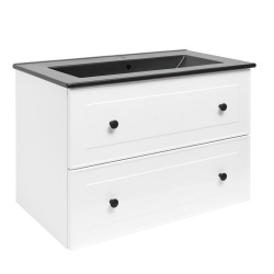 Ensemble meuble avec vasque - Naturel - Forli - 80x53x46 - Blanc