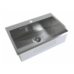 Timeless Évier de cuisine encastrable en inox 304, 68x45x21 cm, 1 bac, Gun Metal brossé PVD