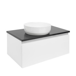 Meuble de salle de bains suspendu SAT B-WAY 1 avec plan en granit 79x30x45 cm - Blanc