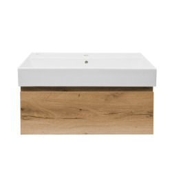 Meuble de salle de bains suspendu SAT B-Way avec vasque Infinitio 79x30x45 - Chêne