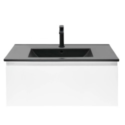 Ensemble meuble avec vasque et mitigeur - SAT - B-WAY 1 - 79x30x45 - Blanc