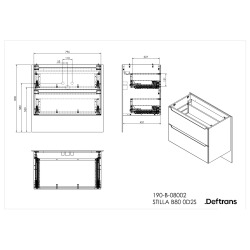Meuble suspendu avec plan de toilette - Naturel - Stilla - 80x60x45 cm - cachemire