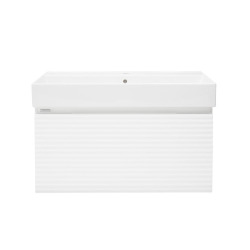 Ensemble meuble avec vasque - Naturel - Savona - 78x43x44,8 avec vasque SAT Infinitio - blanc brillant