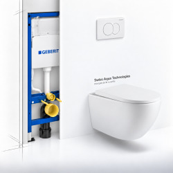 Pack WC Bâti-support Prosys + WC SAT sans bride + Abattant SoftClose + Plaque blanche (PROSYSSAT2)