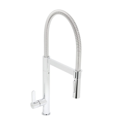 Mitigeur évier 2 jets avec bras orientable - en laiton chromé - débit 5,2 l/min - garantie 5 ans - chrome