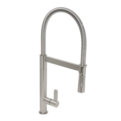 Mitigeur d'évier 2 jets bec orientable - commande à levier - en laiton - hauteur 54 cm - garantie 5 ans - inox