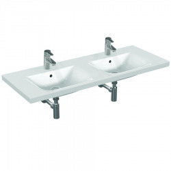 CONNECT Double lavabo 1300 x 490 x 170 mm blanc Ideal Plus (E8136MA)